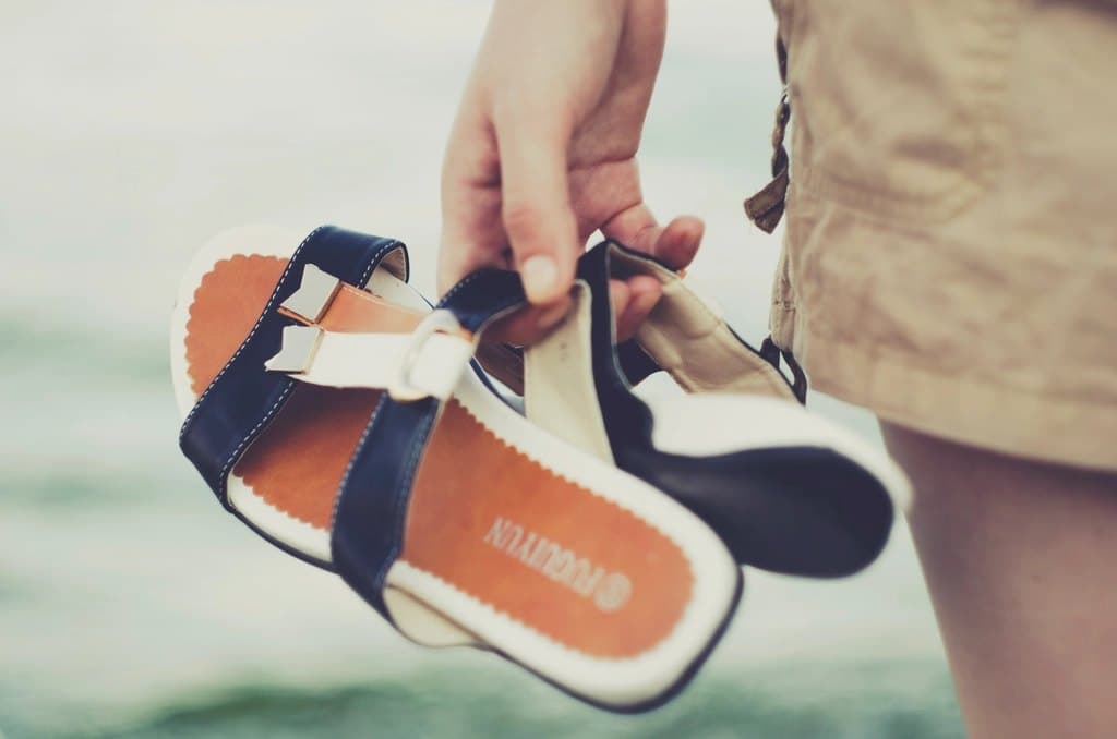 Two-Tone Strap Sandals